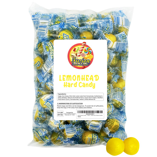 Lemonhead Candy - 3lb Bulk Bag, Individually Wrapped Original Lemon Head Hard Yellow Candies - The Perfect Candy For Parties, Movie Nights And Snacking