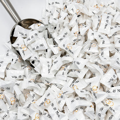 Mr. & Mrs. Buttermints - 100 Count - Butter Mints Individually Wrapped - Wedding & Bridal Shower Mints