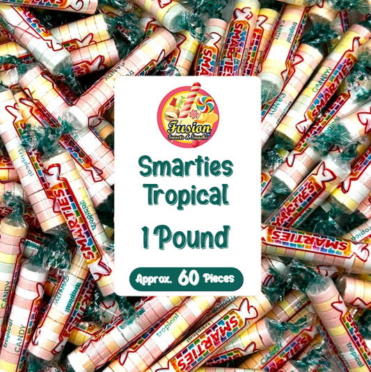 Smarties Tropical Flavor Candy Rolls -1 Pound Bag of Classic Candy Delights - Individually Wrapped Bulk Smarties Candies