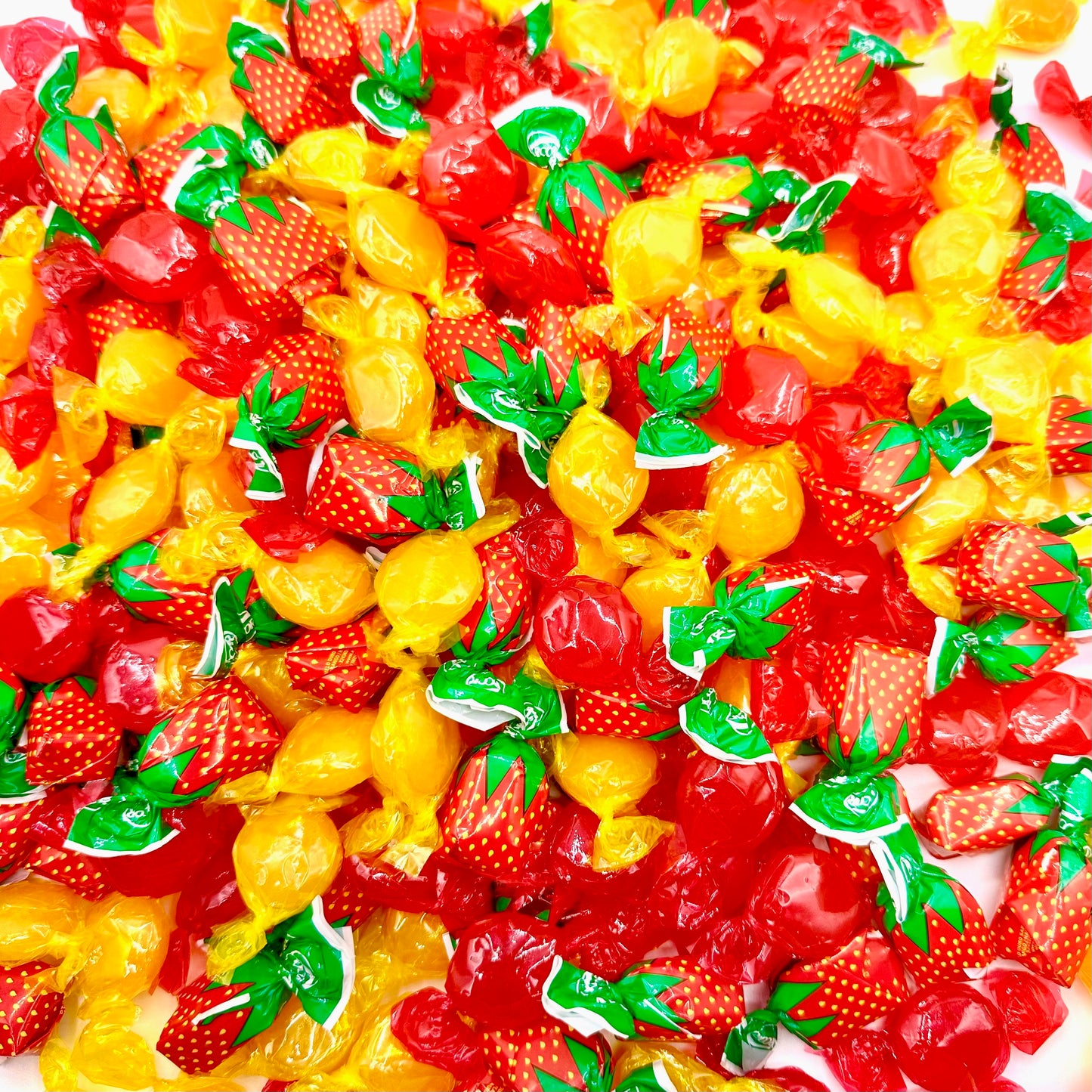 Old Fashioned Hard Candy Assortment - Butterscotch, Strawberry Filled Bon Bons, Cinnamon Discs - 1 Pound Bulk Hard Candy Individually Wrapped - Assorted Hard Candy (Approx 85 Pieces)