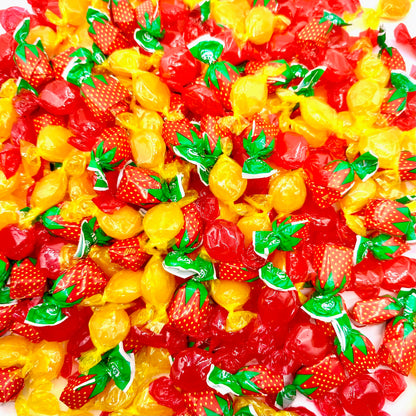 Old Fashioned Hard Candy Assortment - Butterscotch, Strawberry Filled Bon Bons, Cinnamon Discs - 1 Pound Bulk Hard Candy Individually Wrapped - Assorted Hard Candy (Approx 85 Pieces)