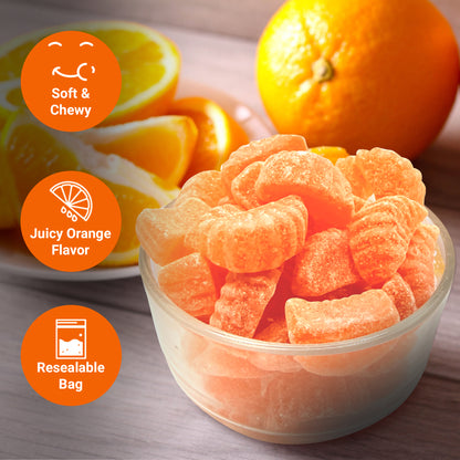 Orange Slices Candy - 2 Pound Bulk Bag (Approx 70 Count) Orange Jelly Candy, Nostalgic Fruit Slices Candies for Office Bowls, Buffets, Snacking and More