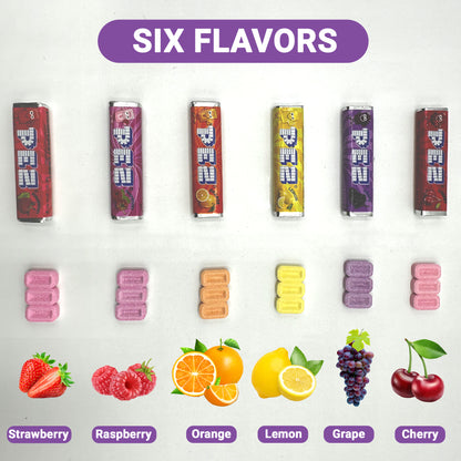 PEZ Candy Refills, Assorted Fruit Flavors, 1 Pound Bulk Bag - Strawberry, Lemon, Orange, Cherry, Raspberry and Grape Flavors