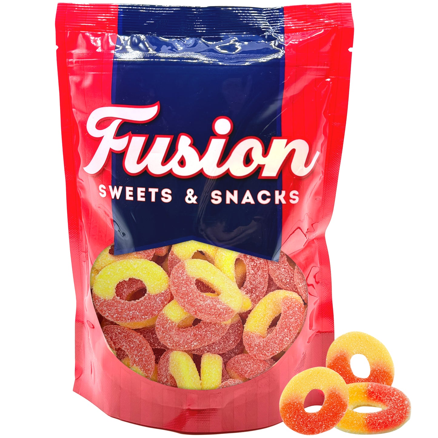 Peach Rings Gummy Candy 1 lb – Soft Chewy Sweet & Sour Gummies Bulk Bag, Juicy Peach Rings Bulk For Snacking, Party Treats & Candy Bowls