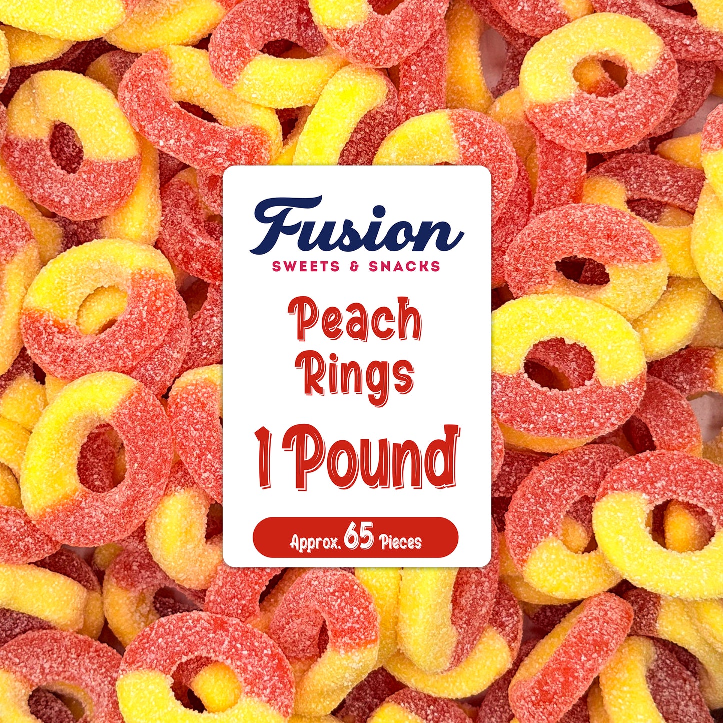 Peach Rings Gummy Candy 1 lb – Soft Chewy Sweet & Sour Gummies Bulk Bag, Juicy Peach Rings Bulk For Snacking, Party Treats & Candy Bowls