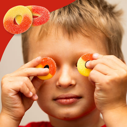 Peach Rings Gummy Candy 1 lb – Soft Chewy Sweet & Sour Gummies Bulk Bag, Juicy Peach Rings Bulk For Snacking, Party Treats & Candy Bowls