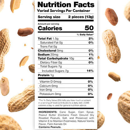 Peanut Butter Bars Candy - 1 Pound (Approx 60 Pieces), Peanut Butter Candy Bars In Bulk Bag, Individually Wrapped Old Fashioned Treats