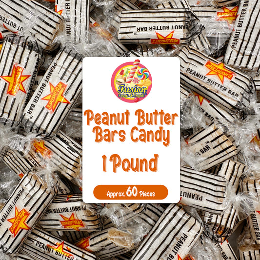 Peanut Butter Bars Candy - 1 Pound (Approx 60 Pieces), Peanut Butter Candy Bars In Bulk Bag, Individually Wrapped Old Fashioned Treats