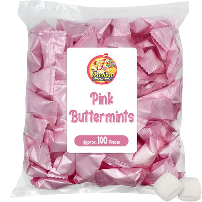 Pink Buttermints - 100 Count - Pink Candy For Baby Shower - Baby Shower Candy - Perfect For Gender Reveal Parties, Hospital Goodie Bags, Welcome Baby Party, And More