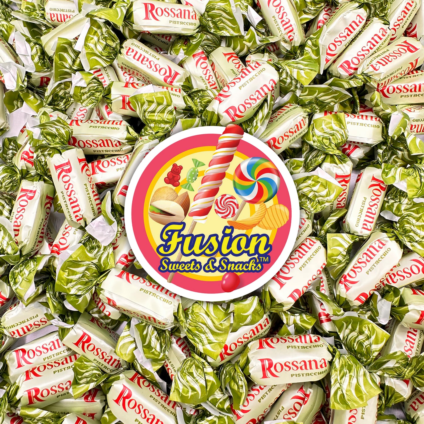 Rossana Pistachio Candy – 1 Pound Bag – Italian Hard Candy Individually Wrapped – Classic Pistachio Treat – Puntini Style Sweets – Authentic Italian Candy from Italy