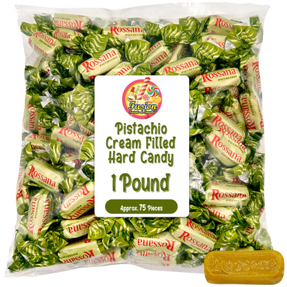 Rossana Pistachio Candy – 1 Pound Bag – Italian Hard Candy Individually Wrapped – Classic Pistachio Treat – Puntini Style Sweets – Authentic Italian Candy from Italy