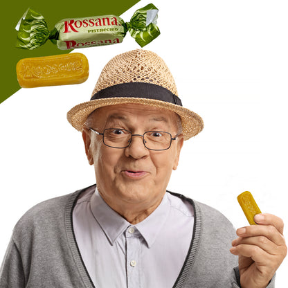 Rossana Pistachio Candy – 1 Pound Bag – Italian Hard Candy Individually Wrapped – Classic Pistachio Treat – Puntini Style Sweets – Authentic Italian Candy from Italy