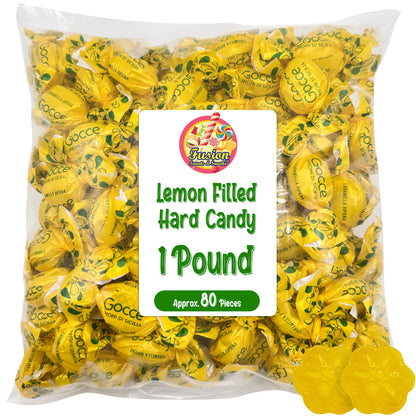 Italian Lemon Drops Hard Candy – 1 Pound Bag – Classic Lemon Candy Individually Wrapped – Limoni Treats from Italy – Old Fashioned Citrus Delight - Perfect Italian Party Favors