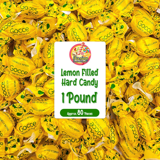 Italian Lemon Drops Hard Candy – 1 Pound Bag – Classic Lemon Candy Individually Wrapped – Limoni Treats from Italy – Old Fashioned Citrus Delight - Perfect Italian Party Favors
