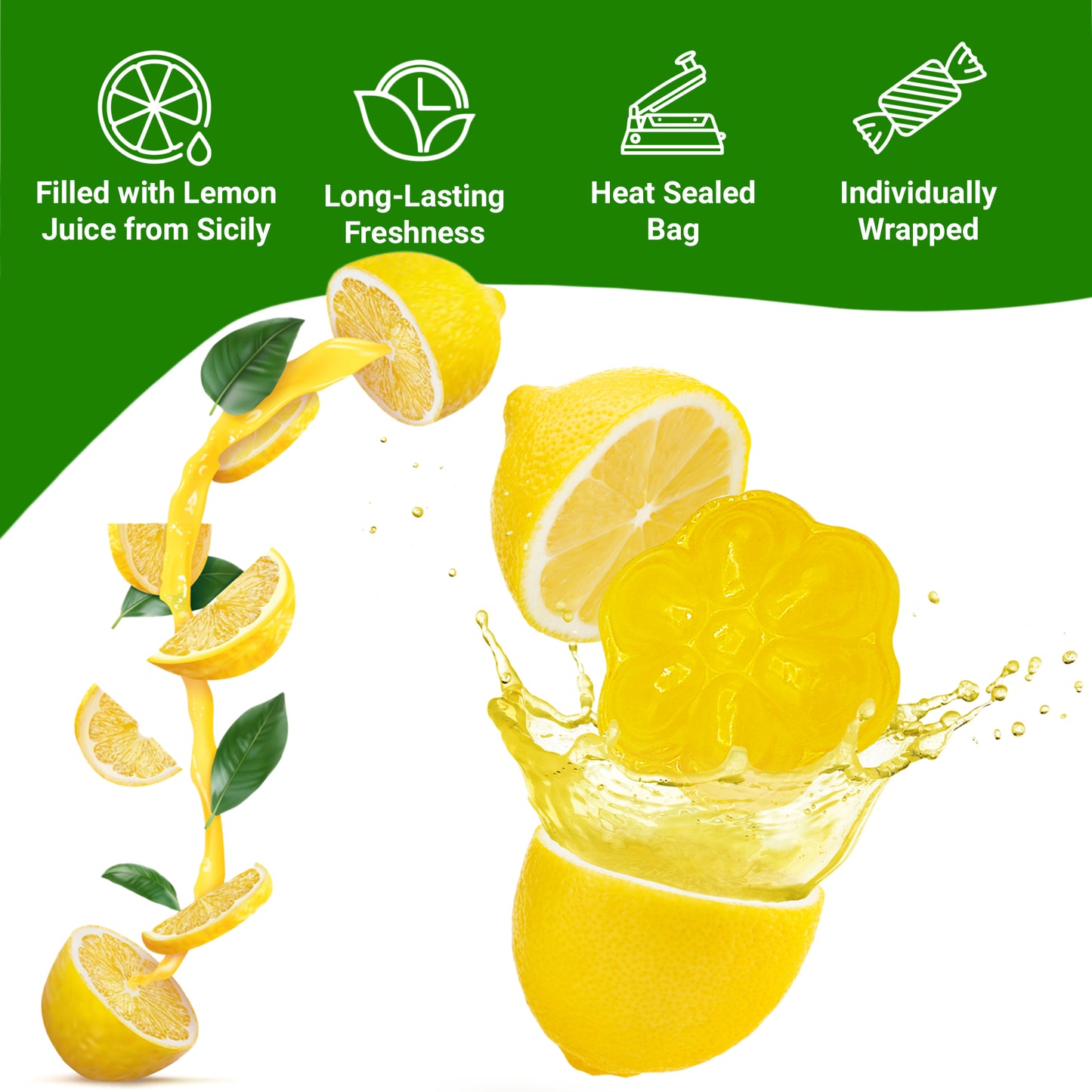 Italian Lemon Drops Hard Candy – 1 Pound Bag – Classic Lemon Candy Individually Wrapped – Limoni Treats from Italy – Old Fashioned Citrus Delight - Perfect Italian Party Favors