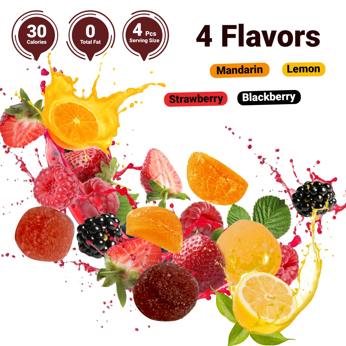 Sugar Free Bonelle Italian Fruit Jelly Candy - 1 Pound (Approx. 115 Pieces) - Sugar Free Candy Individually Wrapped - Perfect For Snacks, Movie Theatre, Gift Baskets, And More