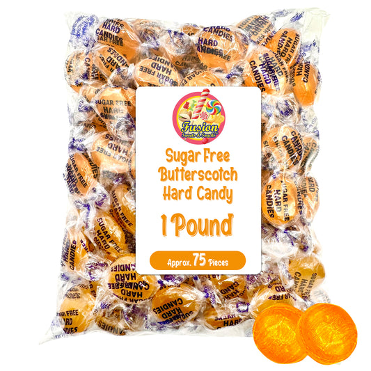 Sugar Free Butterscotch Candy - 1LB Bag of Individually Wrapped Sugar Free Butterscotch Buttons, Butter Scotch Bulk Candy