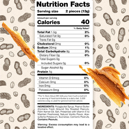 Sugar Free Peanut Butter Bars - 1 Pound Individually Wrapped - Atkinson Bulk Peanut Butter Candy