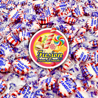 Sugar Free Peppermint Candy - 1 Pound Bulk Bag - Individually Wrapped Sugar Free Starlight Mints- Keto and Diabetic Friendly Sugarless Hard Candy