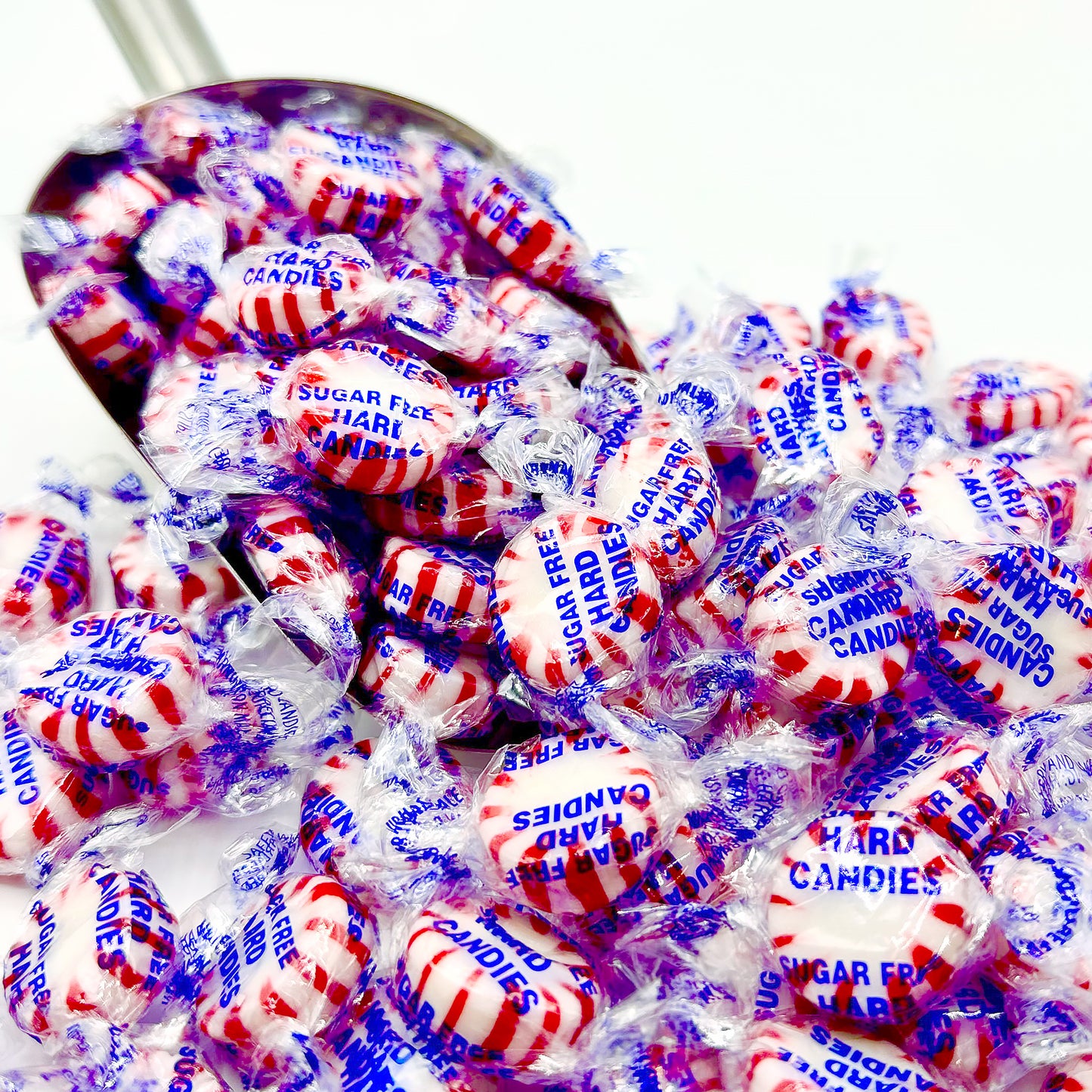 Sugar Free Peppermint Candy - 1 Pound Bulk Bag - Individually Wrapped Sugar Free Starlight Mints- Keto and Diabetic Friendly Sugarless Hard Candy
