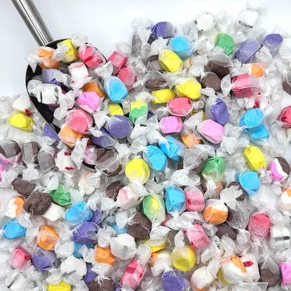 Assorted Salt Water Taffy Individually Wrapped - 2 Pound Bag - Saltwater Taffy Bulk Candy Individually Wrapped - Old Fashioned Retro Candy - Party Favor Dessert Snack