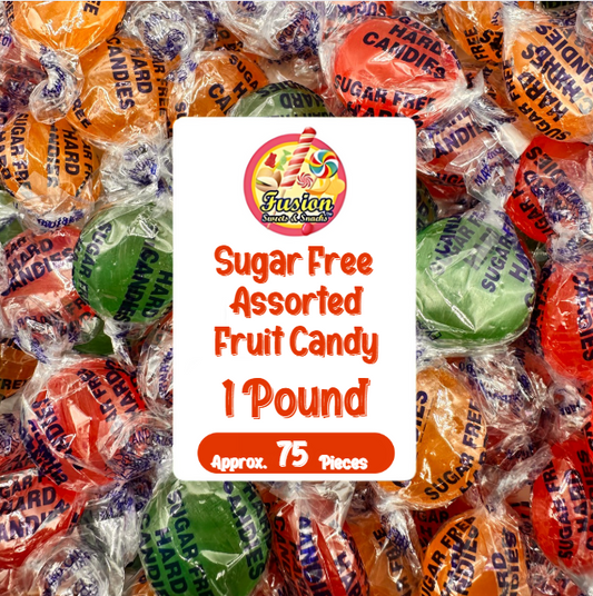 Arcor Sugar Free Assorted Fruit Flavor Hard Candy – 1 lb Bulk Bag (Approx 75 Count) - Cherry, Lime, Orange Individually Wrapped, Keto & Diabetic Friendly Low‑Calorie Sugar Free Hard Candy