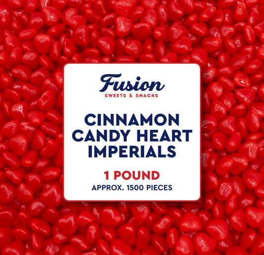 Cinnamon Candy Heart Imperials - 1 Pound Bulk Heart Candy, Old Fashioned Cinnamon Hearts For Baking, Decorating, Snacking, & More - Heart Shaped Cinnamon Imperials