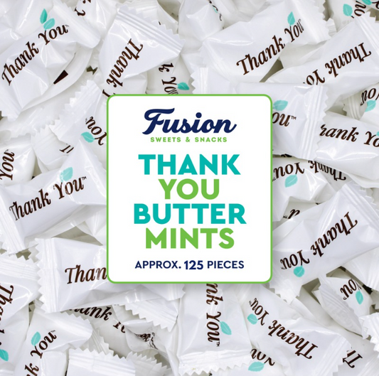 Thank You Butter Mints Individually Wrapped - 125 Count, After Dinner Mints, Soft Pillow Mints, Bulk Wedding Mints for Reception, Baby Shower & Funeral Favors for Guests