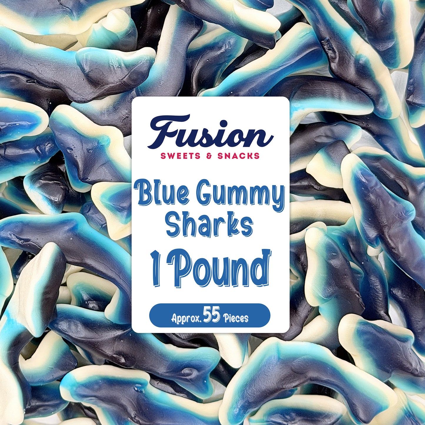 Blue Raspberry Gummy Sharks – 1 Pound Bag Soft Chewy Shark Gummy Candy, Blue Candy Sharks For Parties, Ocean-Theme Snacks, Sour Gummies Lovers, And More