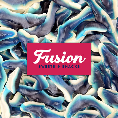 Blue Raspberry Gummy Sharks – 1 Pound Bag Soft Chewy Shark Gummy Candy, Blue Candy Sharks For Parties, Ocean-Theme Snacks, Sour Gummies Lovers, And More