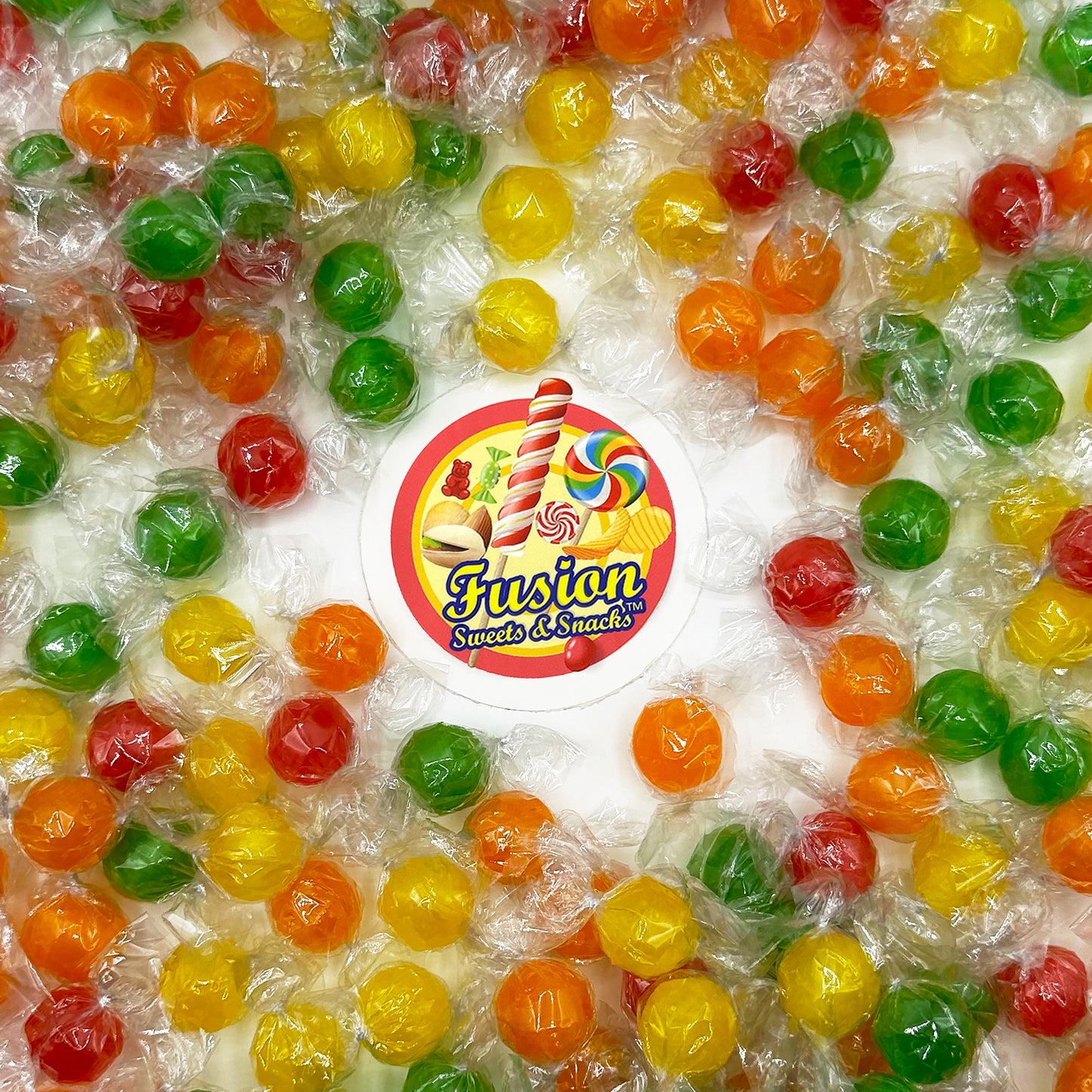 Sour Balls Hard Candy - 1 Pound Individually Wrapped - Bulk Assorted Fruit Candies - Orange, Lemon, Strawberry, Cherry, Green Apple Flavors - Sour Treat for All Ages