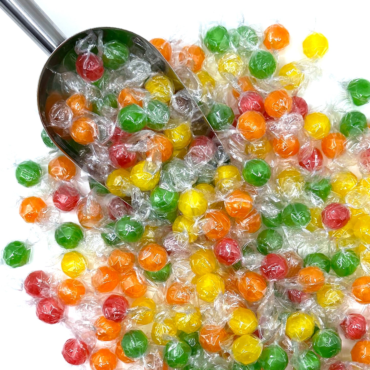 Sour Balls Hard Candy - 1 Pound Individually Wrapped - Bulk Assorted Fruit Candies - Orange, Lemon, Strawberry, Cherry, Green Apple Flavors - Sour Treat for All Ages