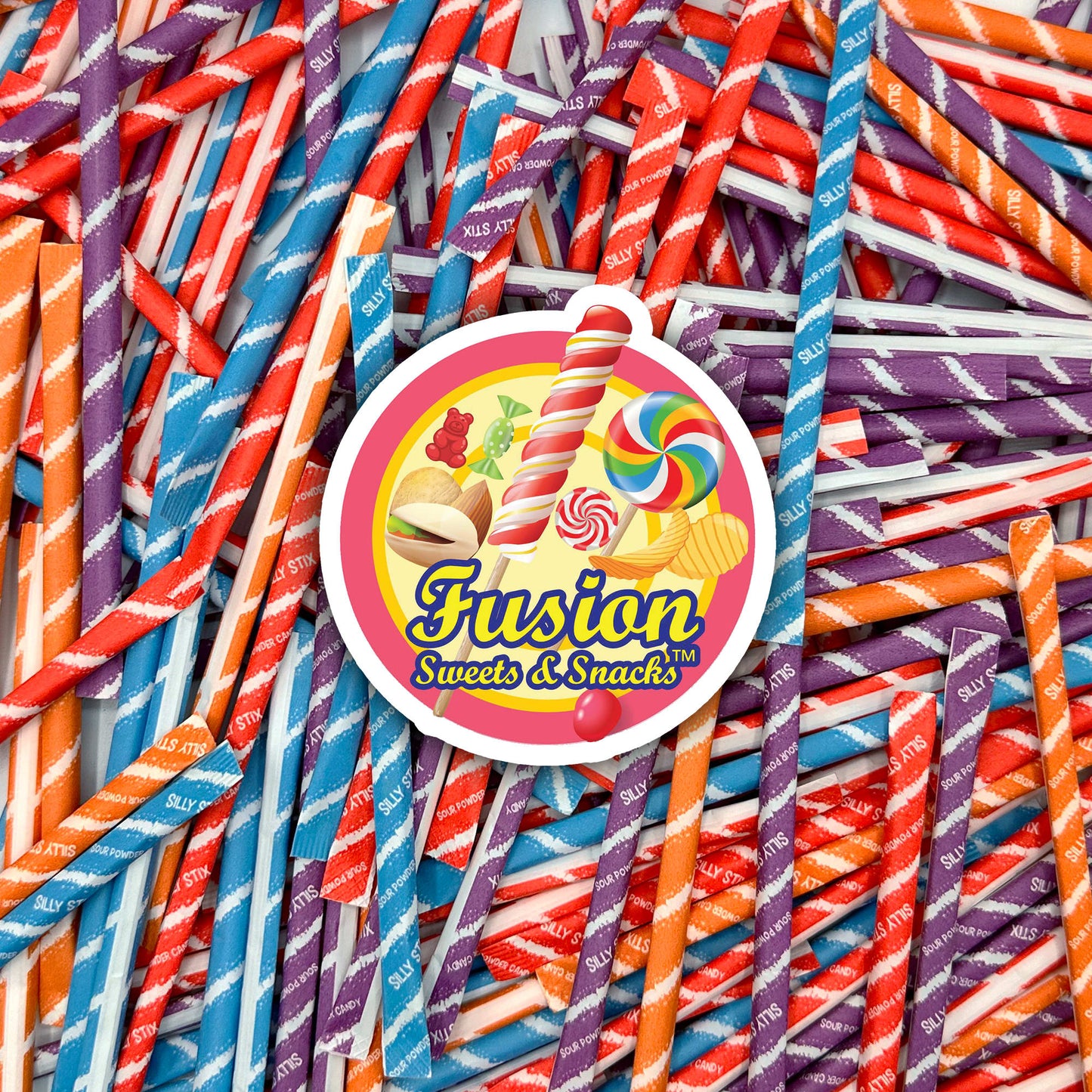 Sour Filled Candy Straws - 120 Count Bulk Bag - Tropical Punch, Orange, Cherry, Grape Flavors - Silly Stix Candy Straws