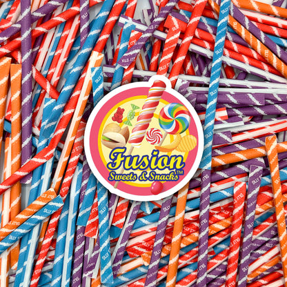 Sour Filled Candy Straws - 120 Count Bulk Bag - Tropical Punch, Orange, Cherry, Grape Flavors - Silly Stix Candy Straws