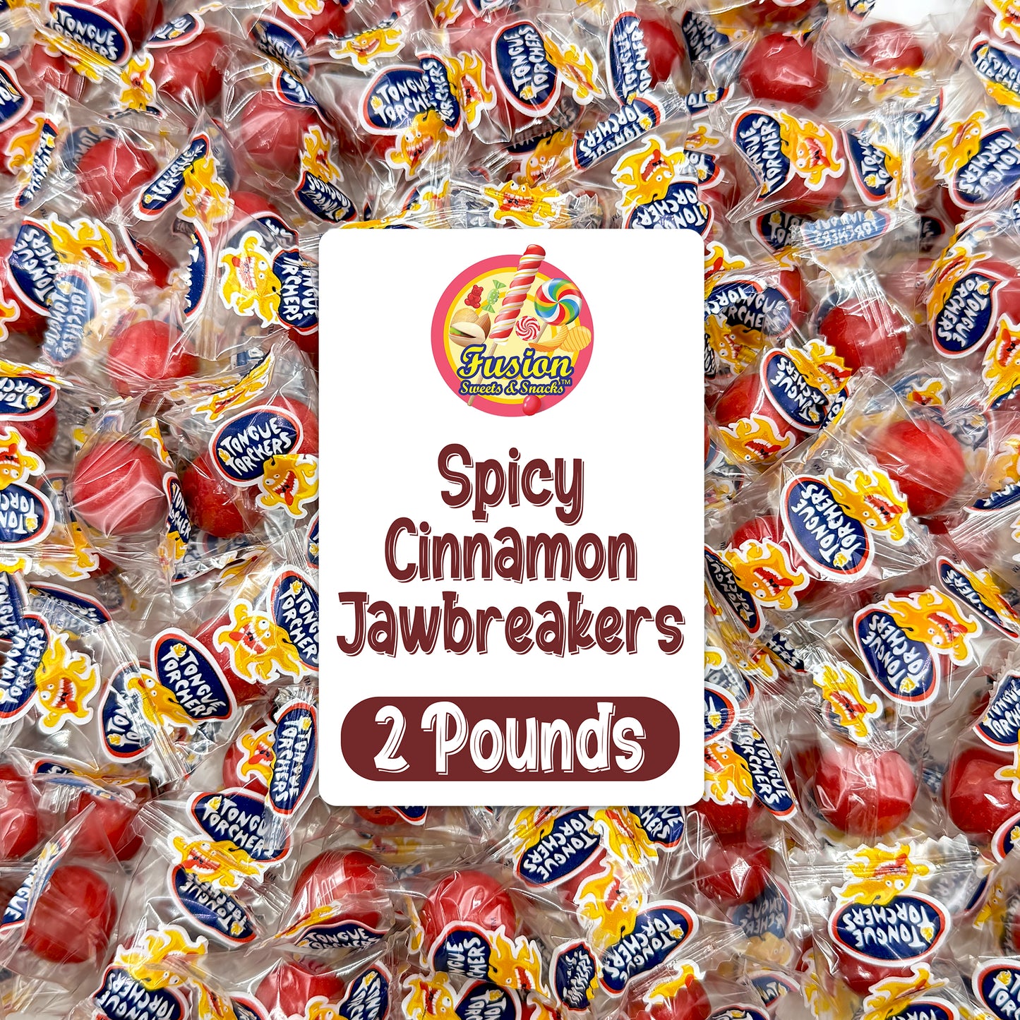 Spicy Cinnamon Jawbreakers – 2 Pounds, Tongue Torchers Fireballs, Individually Wrapped – Hot Atomic Fireballs Hard Candy, Fireball Treats Bulk, Cinnamon Fire Balls Jaw Breakers