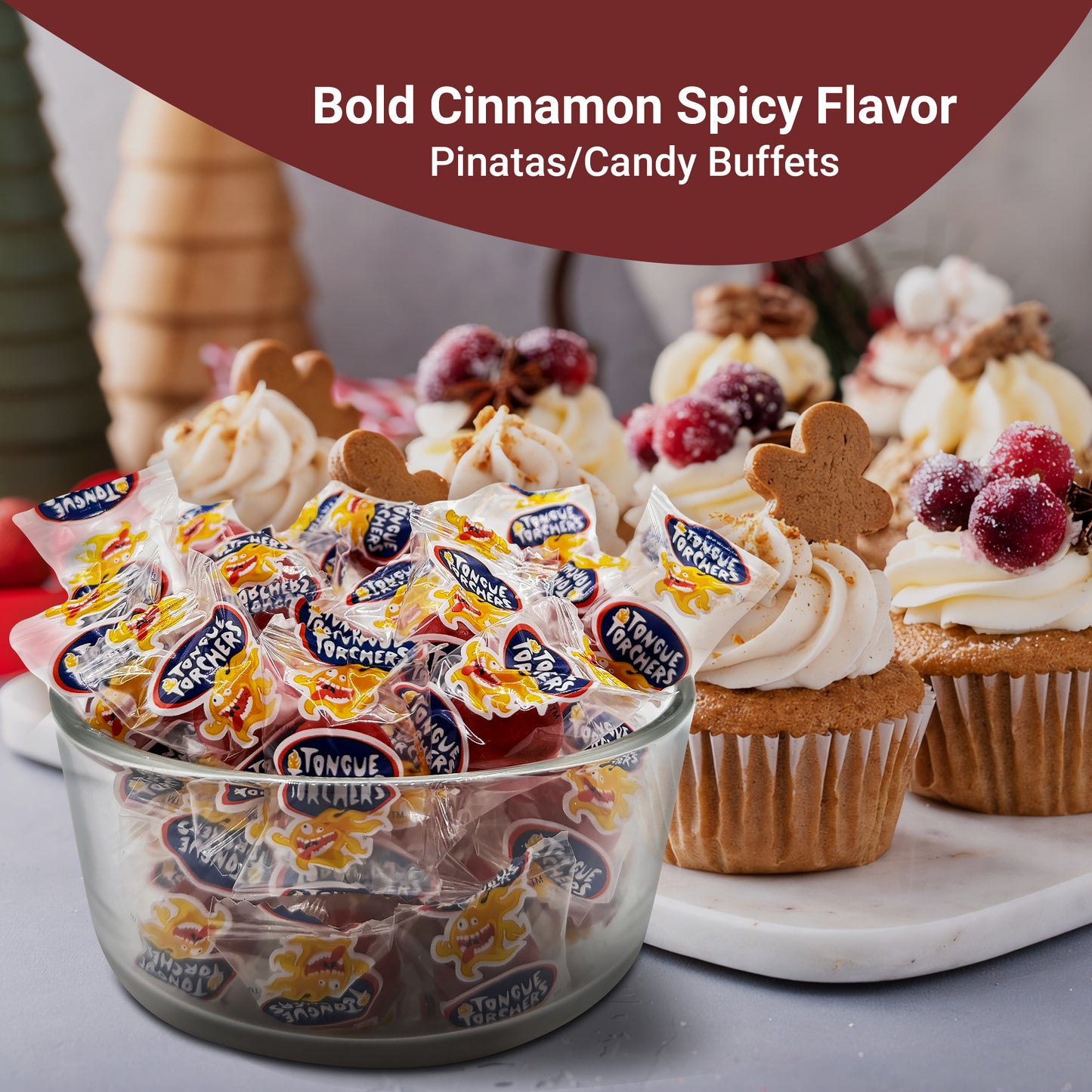 Spicy Cinnamon Jawbreakers – 2 Pounds, Tongue Torchers Fireballs, Individually Wrapped – Hot Atomic Fireballs Hard Candy, Fireball Treats Bulk, Cinnamon Fire Balls Jaw Breakers