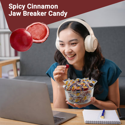 Cinnamon Spicy Jawbreakers 1-Pound Bag (80 Count) – Individually Wrapped Atomic Fireballs Fireball Candy, Atomic Fireball Hard Candy, Fire Balls, Old Fashioned Jaw Breaker Christmas Candy