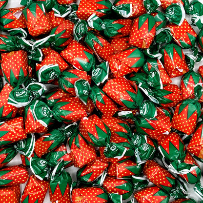 Strawberry Filled Hard Candy - Individually Wrapped Strawberry Bon Bons Candy 2 Pound Bulk Bag