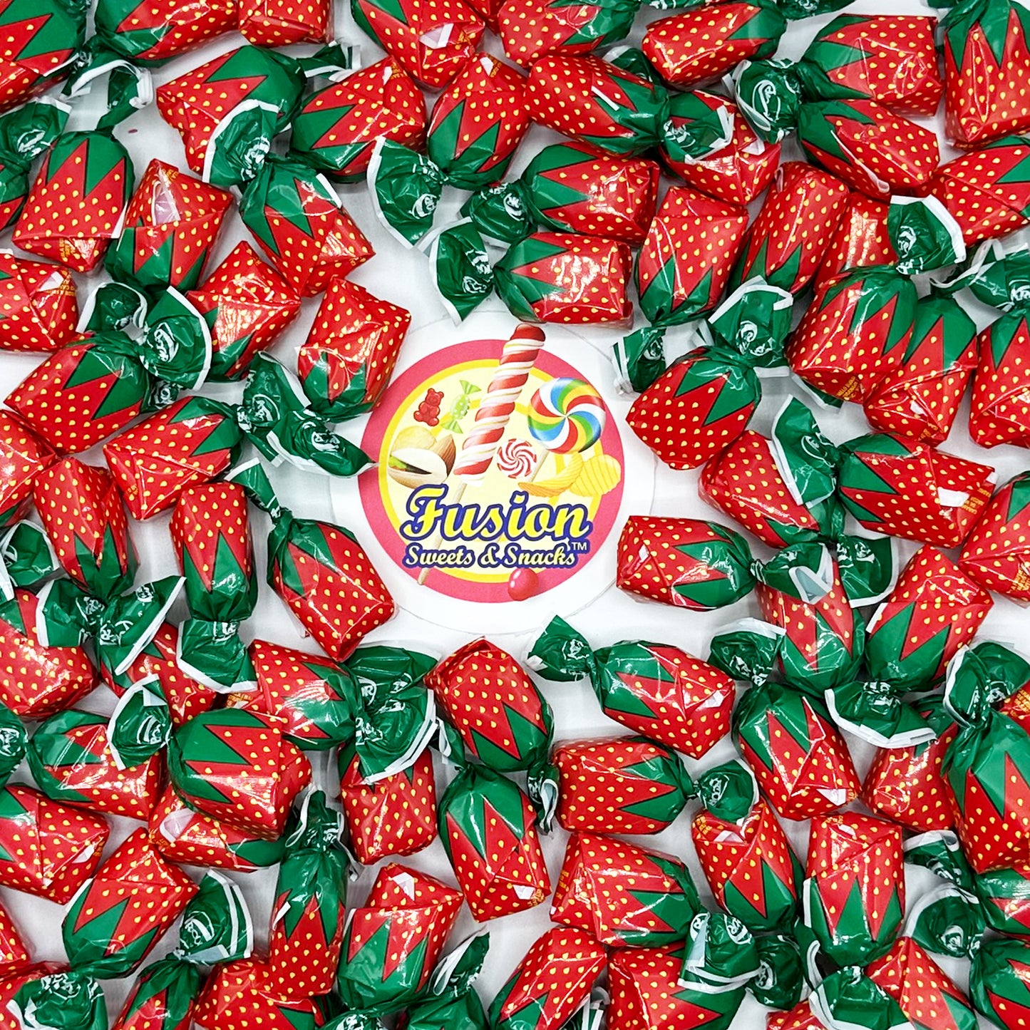 Strawberry Filled Hard Candy - Individually Wrapped Strawberry Bon Bons Candy 2 Pound Bulk Bag