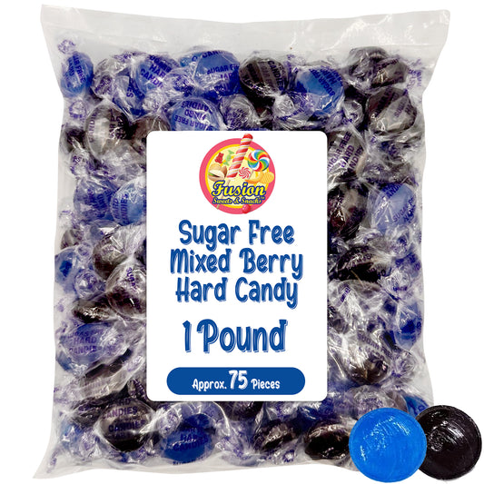 Sugar Free Mixed Berry Hard Candy – 1 lb Bulk Bag, Individually Wrapped Keto & Diabetic‑Friendly Low‑Carb Zero Sugar Gourmet Flavored Discs