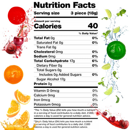 Sugar Free Assorted Fruit Flavor Hard Candy – 2  lb Bulk Bag (Approx 150 Count) - Cherry, Lime, Orange Individually Wrapped, Keto & Diabetic Friendly Low‑Calorie Sugar Free Hard Candy
