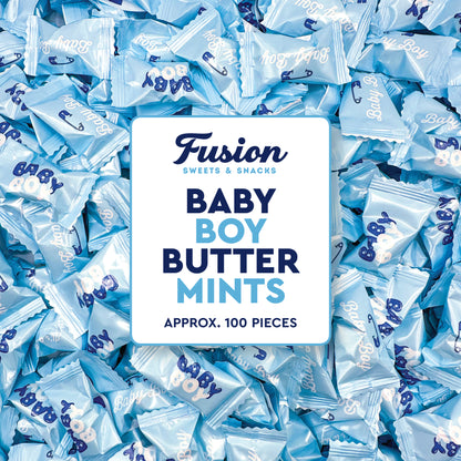 Baby Boy Buttermints - 100 Count - Baby Shower Butter Mints Individually Wrapped - Baby Shower Candy