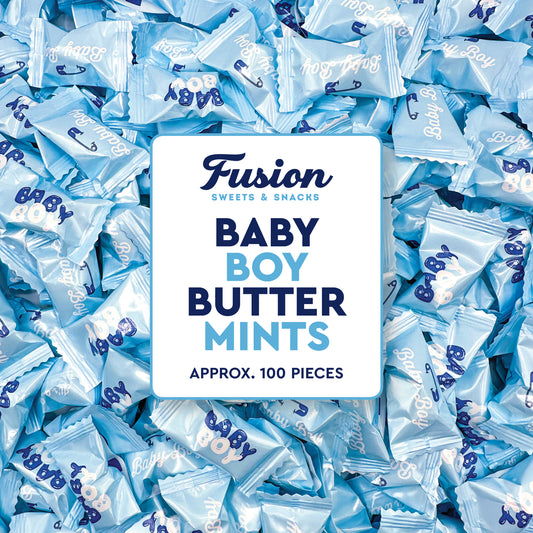 Baby Boy Buttermints - 100 Count - Baby Shower Butter Mints Individually Wrapped - Baby Shower Candy