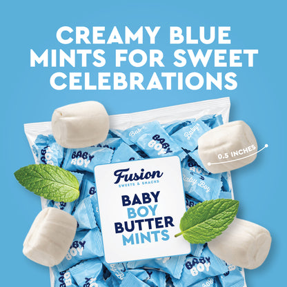 Baby Boy Buttermints - 100 Count - Baby Shower Butter Mints Individually Wrapped - Baby Shower Candy