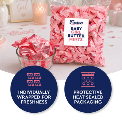 Baby Girl Buttermints - 100 Count - Baby Shower Butter Mints - Baby Shower Candy