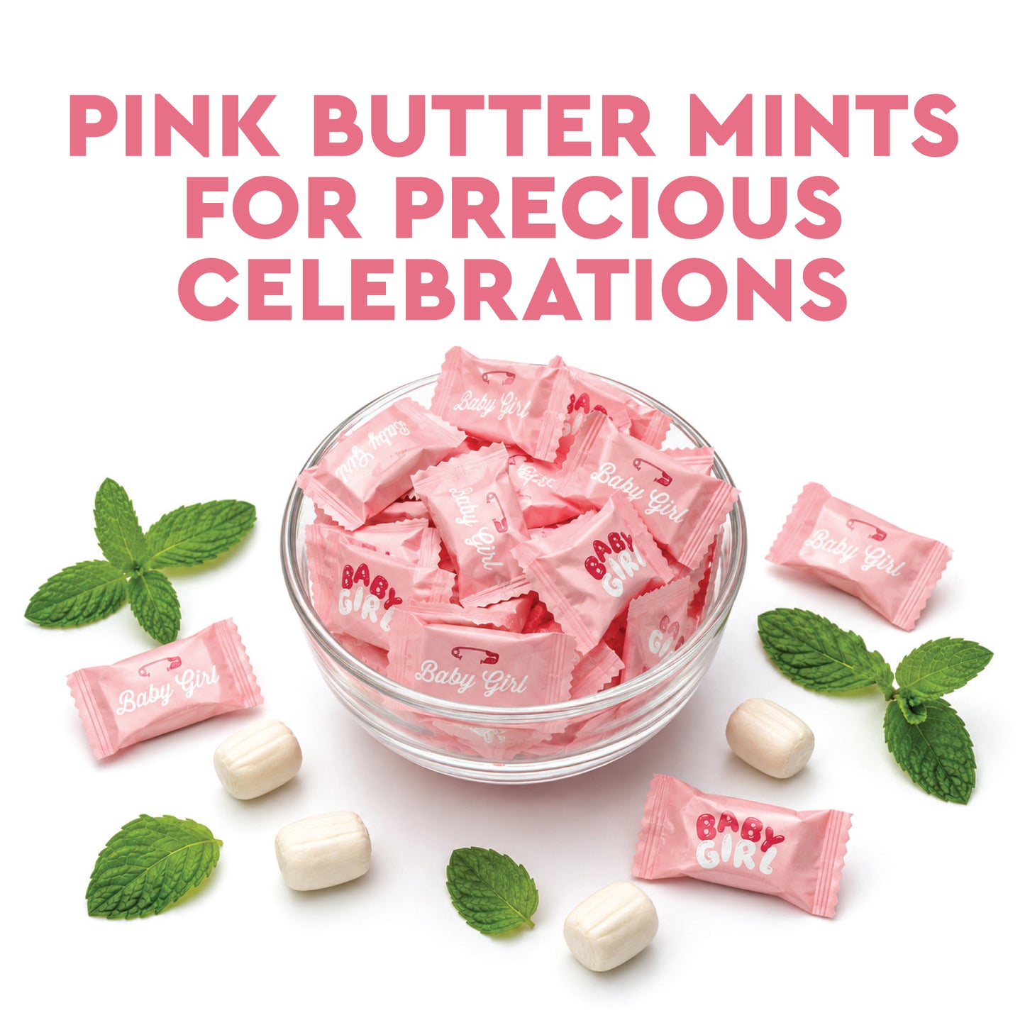 Baby Girl Buttermints - 100 Count - Baby Shower Butter Mints - Baby Shower Candy