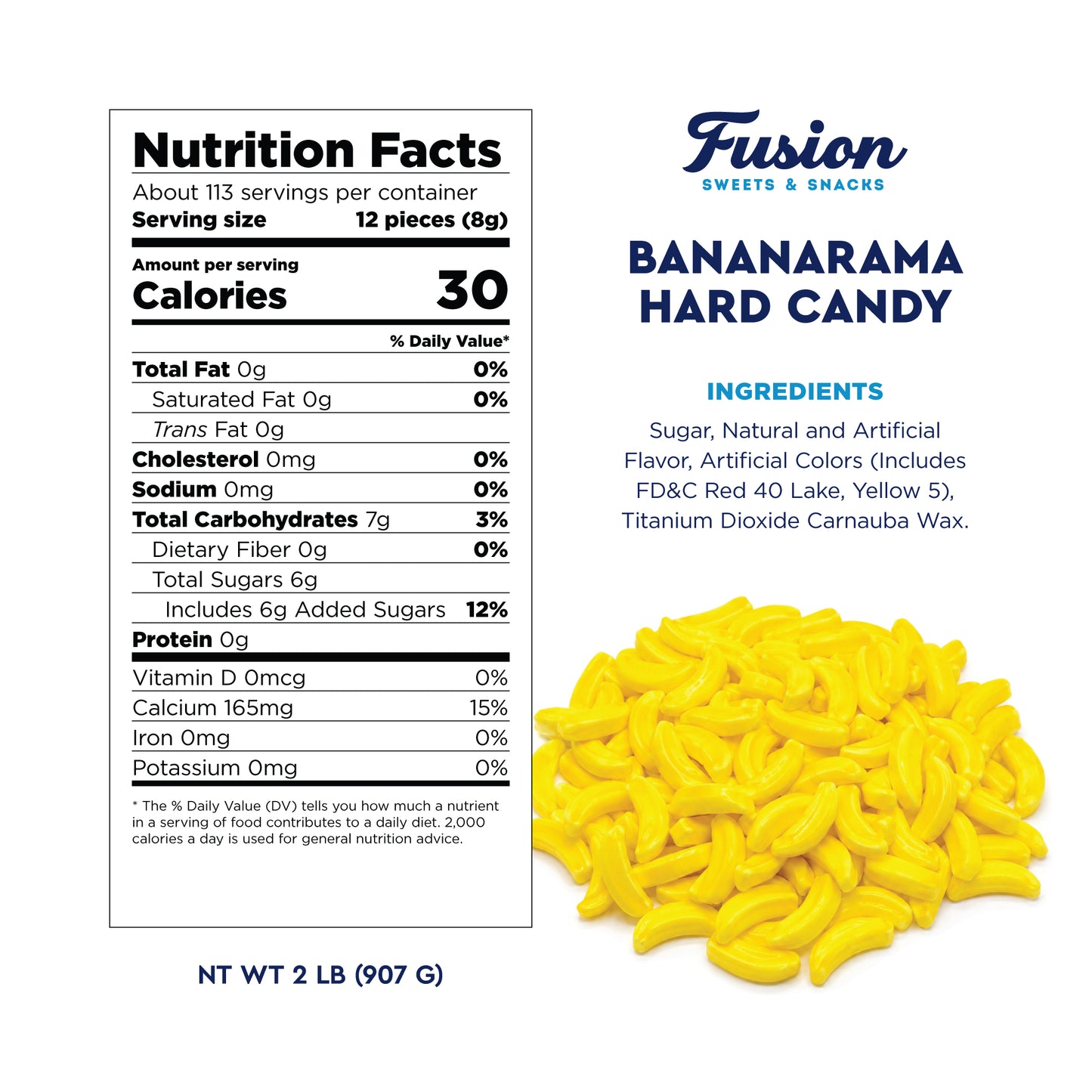 Bananarama Banana Candy – 2 LB Bulk Banana Flavored Hard Candy – Yellow Banana Candies – Candy Bananas for Gumball Machine Refills, Buffets, Party Favors, Gifts & More