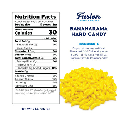 Bananarama Banana Candy – 2 LB Bulk Banana Flavored Hard Candy – Yellow Banana Candies – Candy Bananas for Gumball Machine Refills, Buffets, Party Favors, Gifts & More
