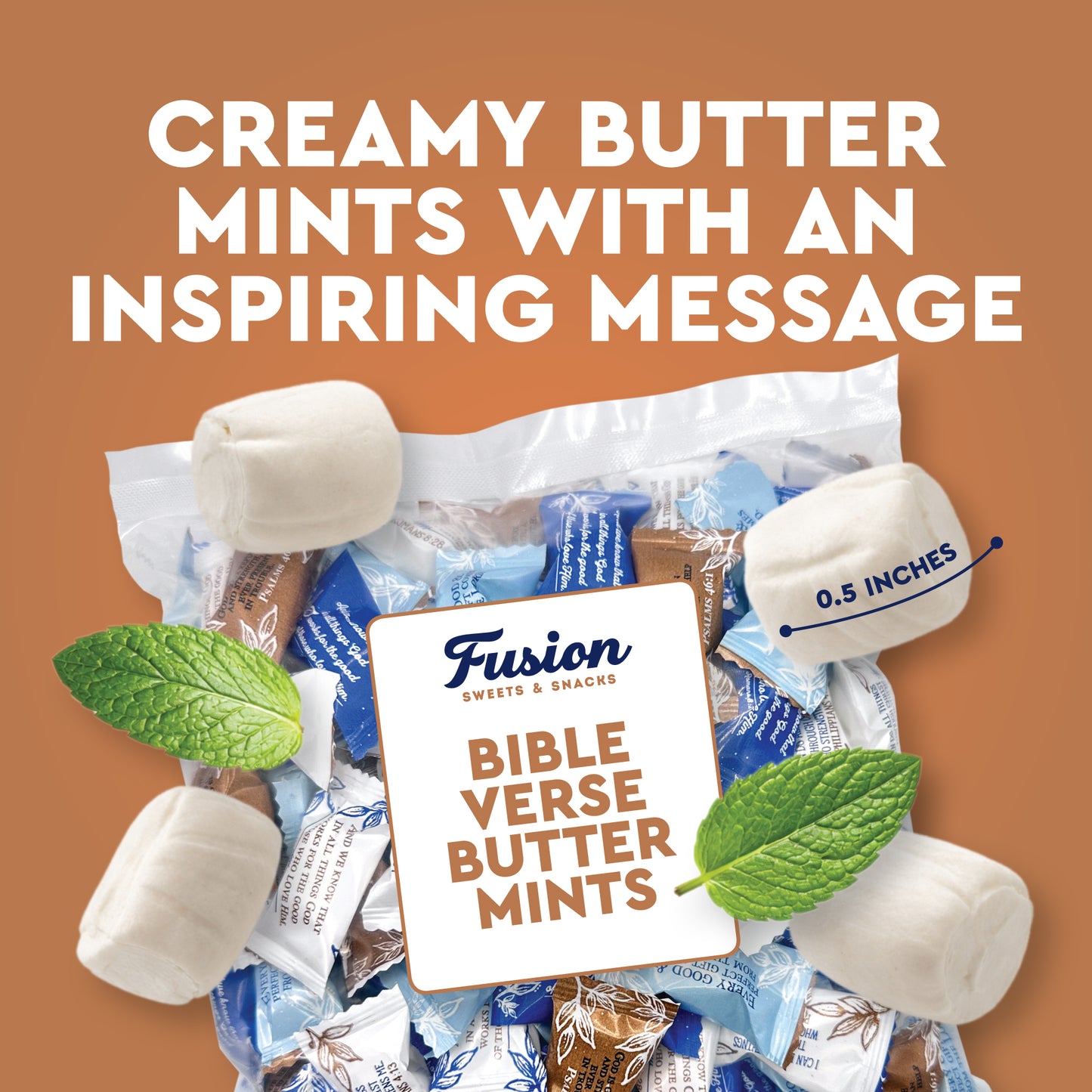 Bible Verse Buttermints About 100 Count – Soft Butter Mints Individually Wrapped After Dinner Mint, Christian Scripture Candy, Thank You Party Mints & Hospitality Buttermints Bulk