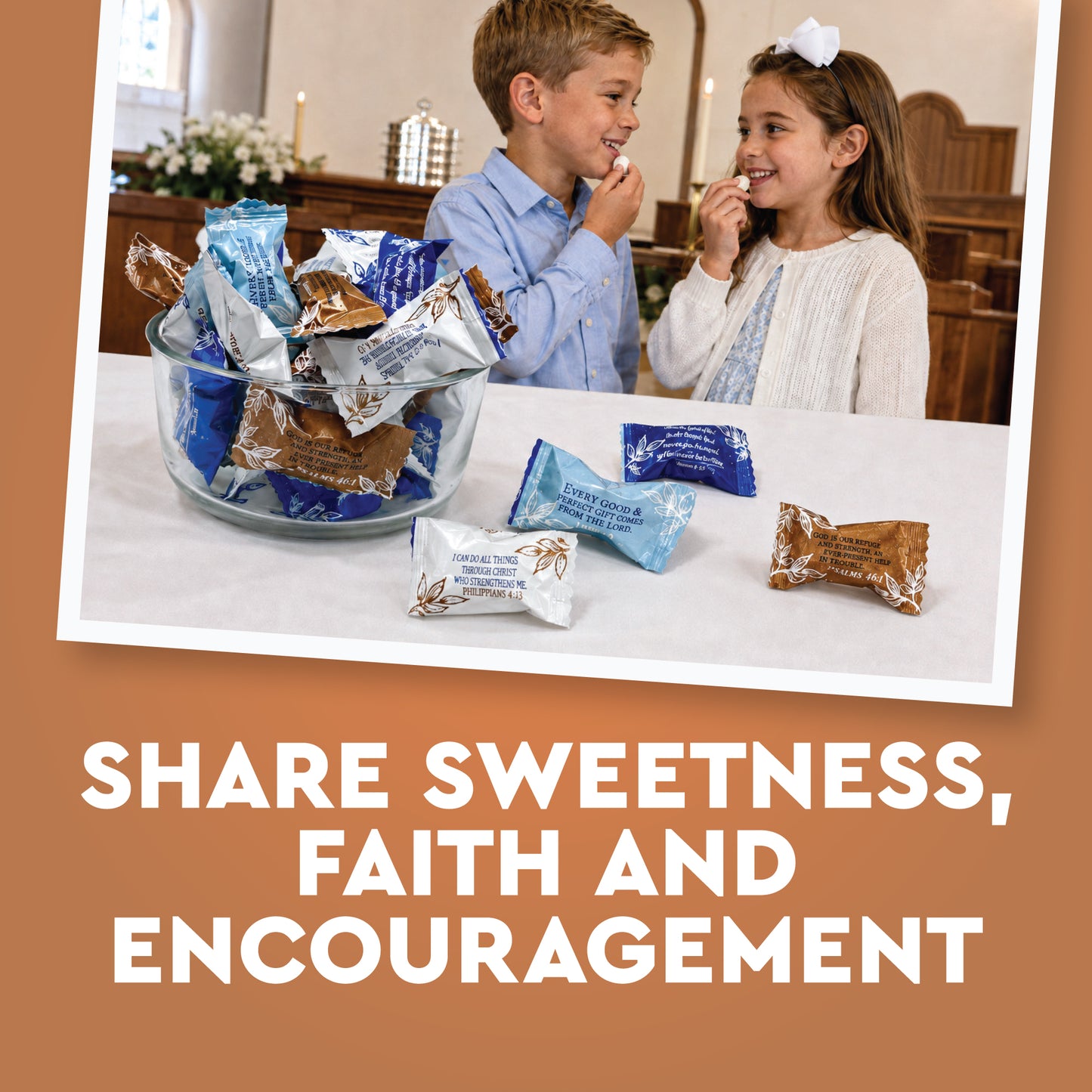 Bible Verse Buttermints About 100 Count – Soft Butter Mints Individually Wrapped After Dinner Mint, Christian Scripture Candy, Thank You Party Mints & Hospitality Buttermints Bulk
